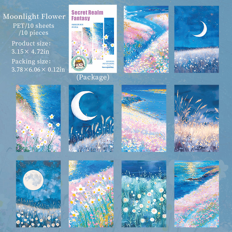 0521 Secret realm fantasy PET Sticker -10Pcs each pack