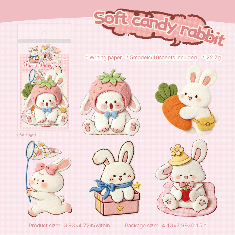 Furry Animals Solid Sticker -10Pcs each pack