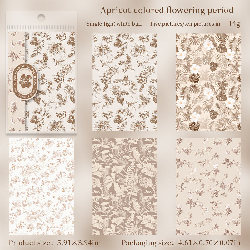 1222 Flowers background Solid paper -10Pcs each pack
