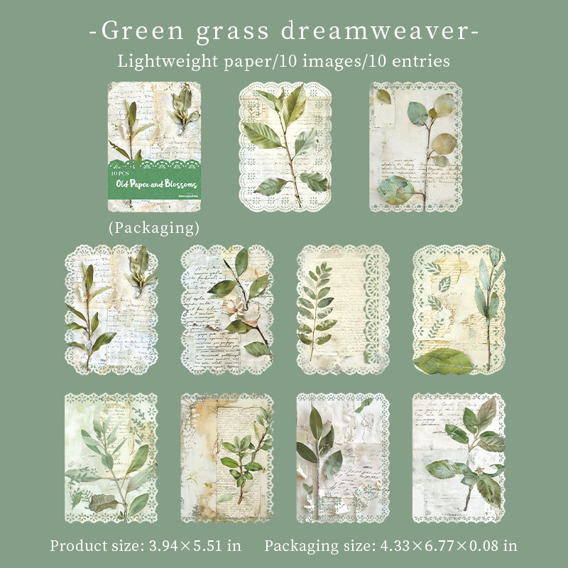 Aged Paper Floral Lace die cut Paper -10Pcs each pack