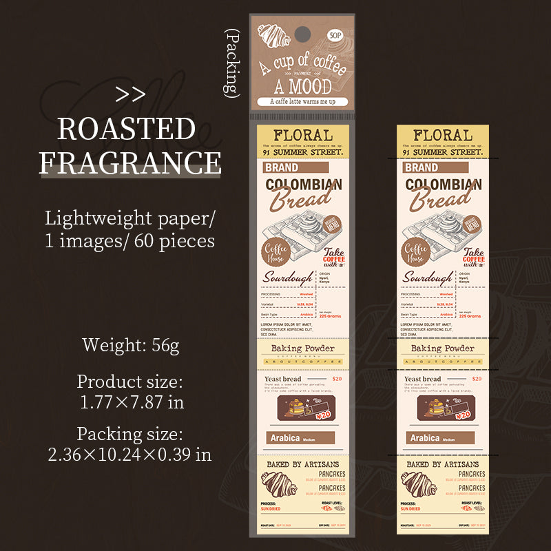 1229 Coffee-themed sticky notes paper -50Pcs each pack