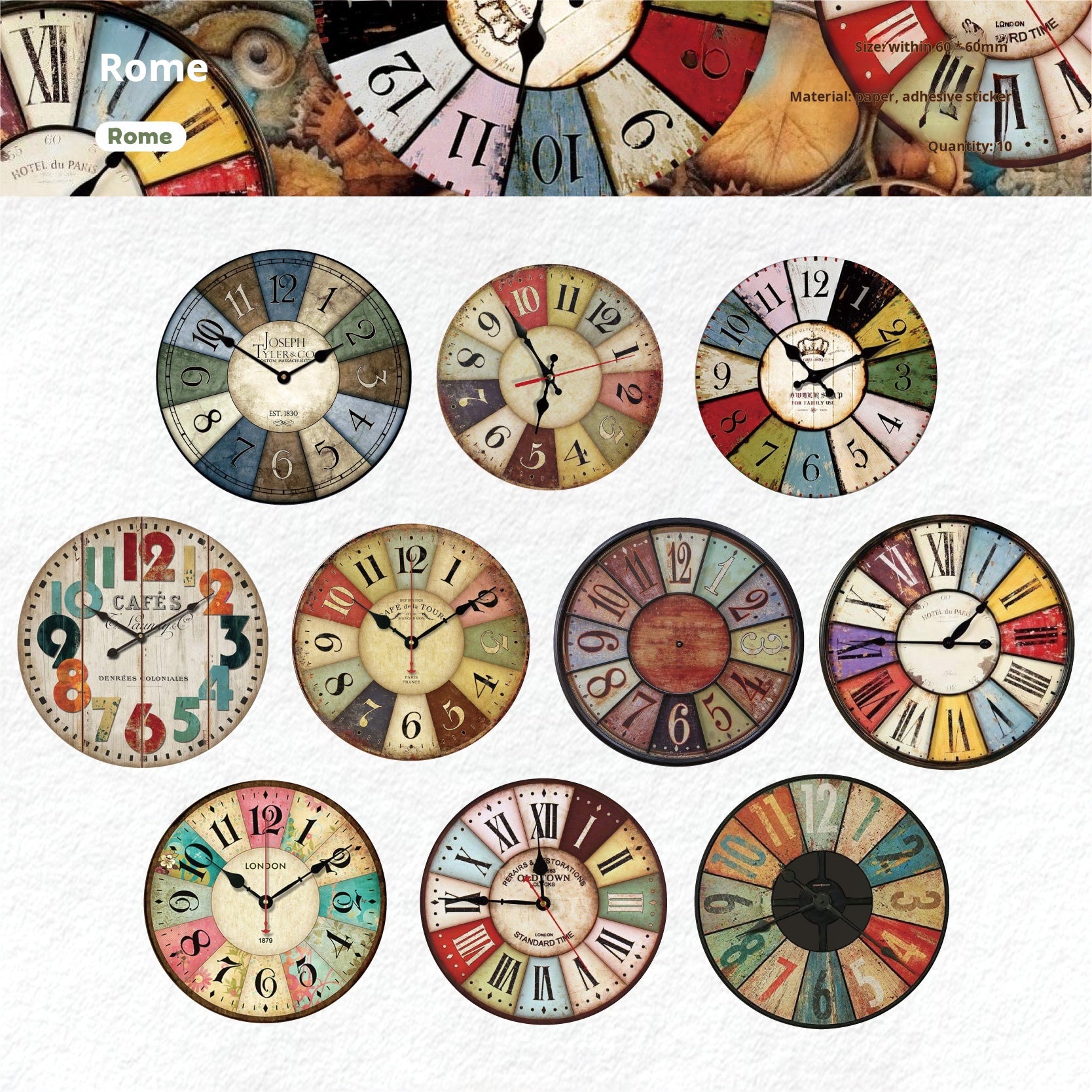 1213 Time scale sticker -10Pcs each pack