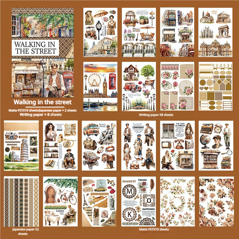S-581- Walking in the street Sticker Book -20Pcs each pack