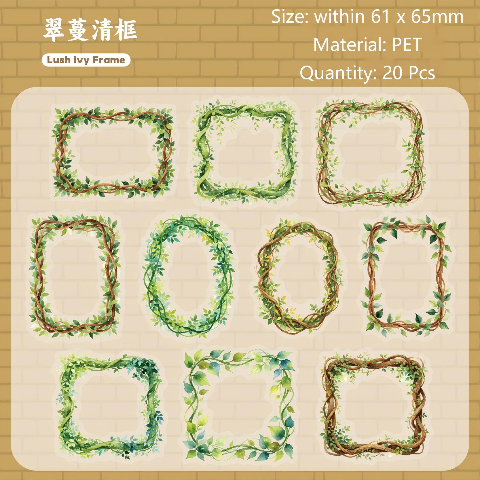 Vine Frame PET Stickers -20Pcs each pack