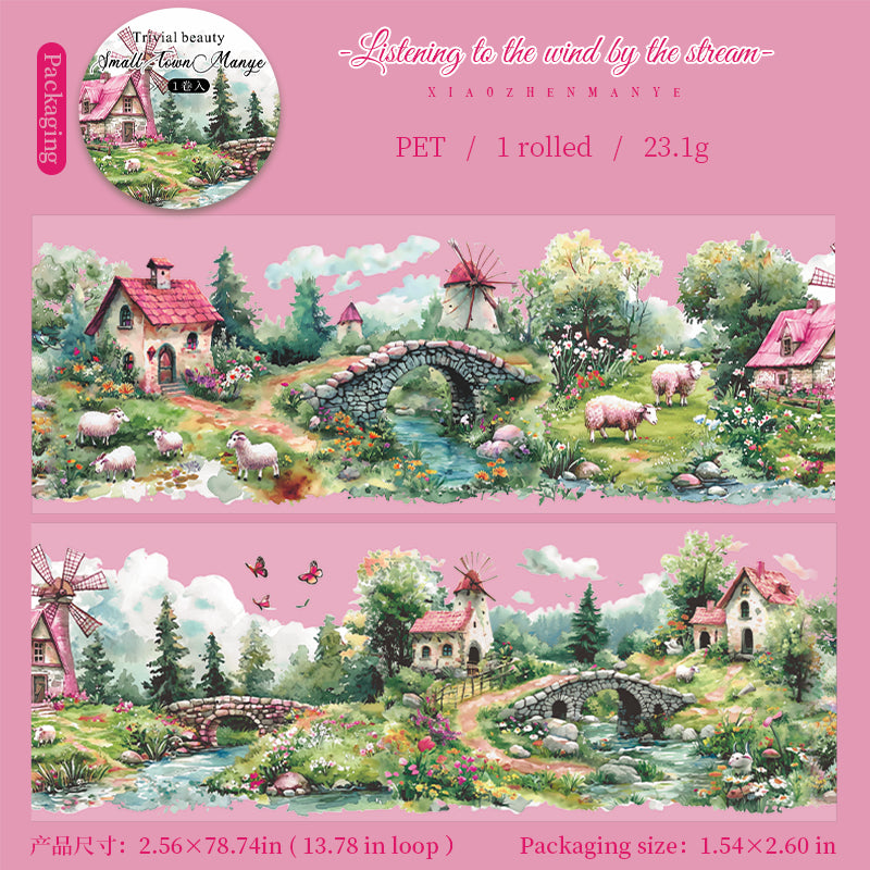 0809 Small town scenery PET tape -6.5cm*2m