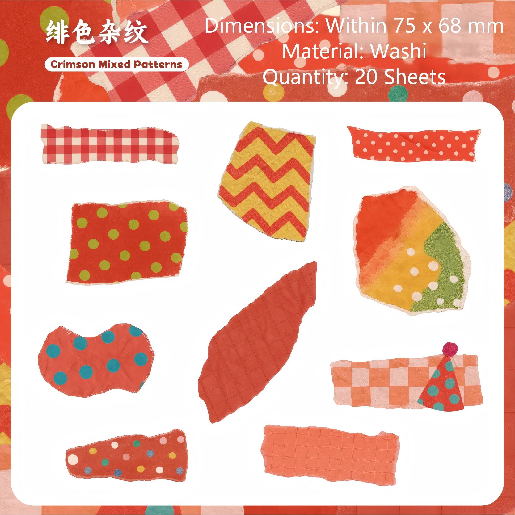 260316 Paper Tape Washi Sticker -20Pcs each pack