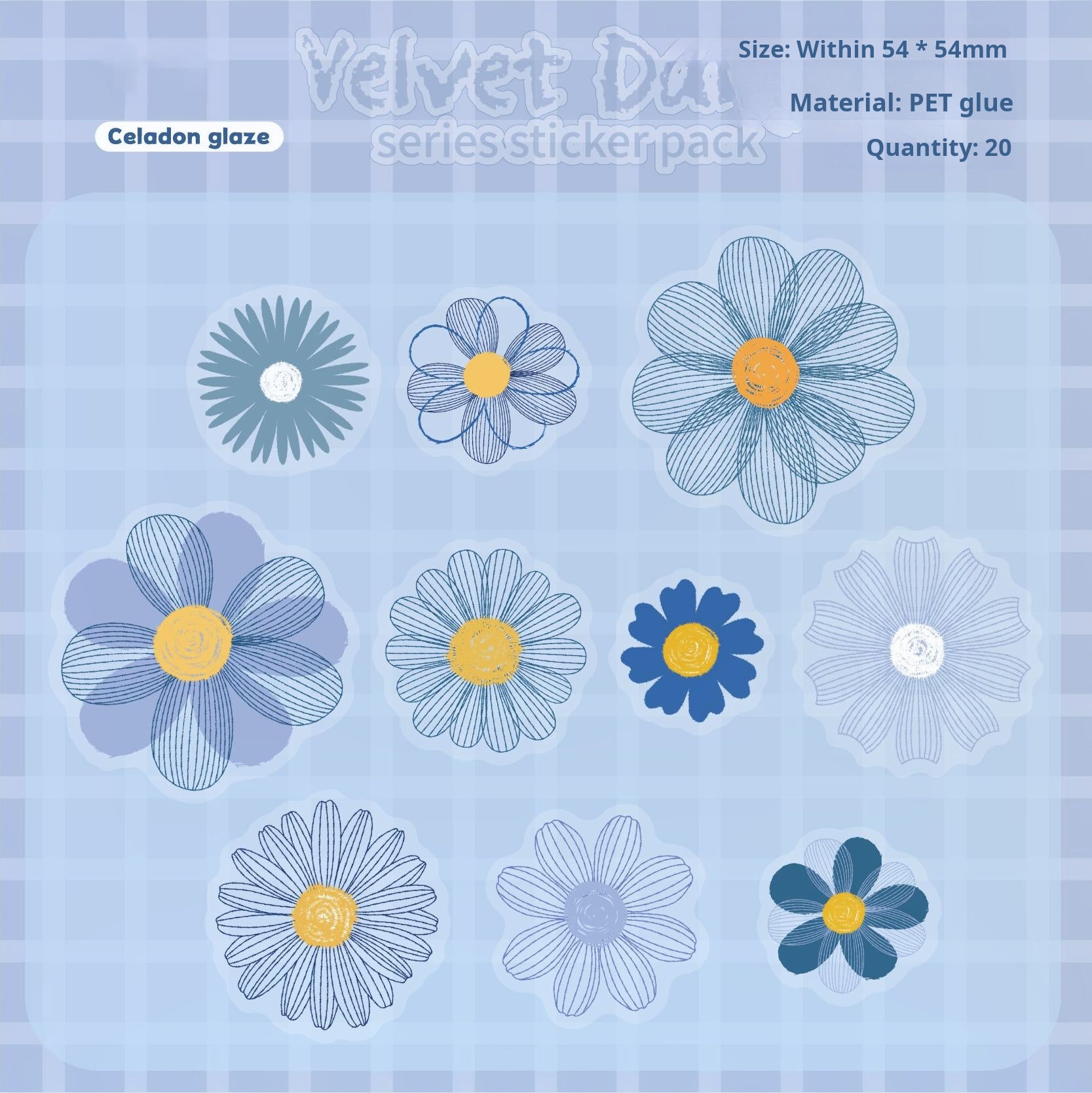 1022 Daisy PET sticker -20Pcs each pack