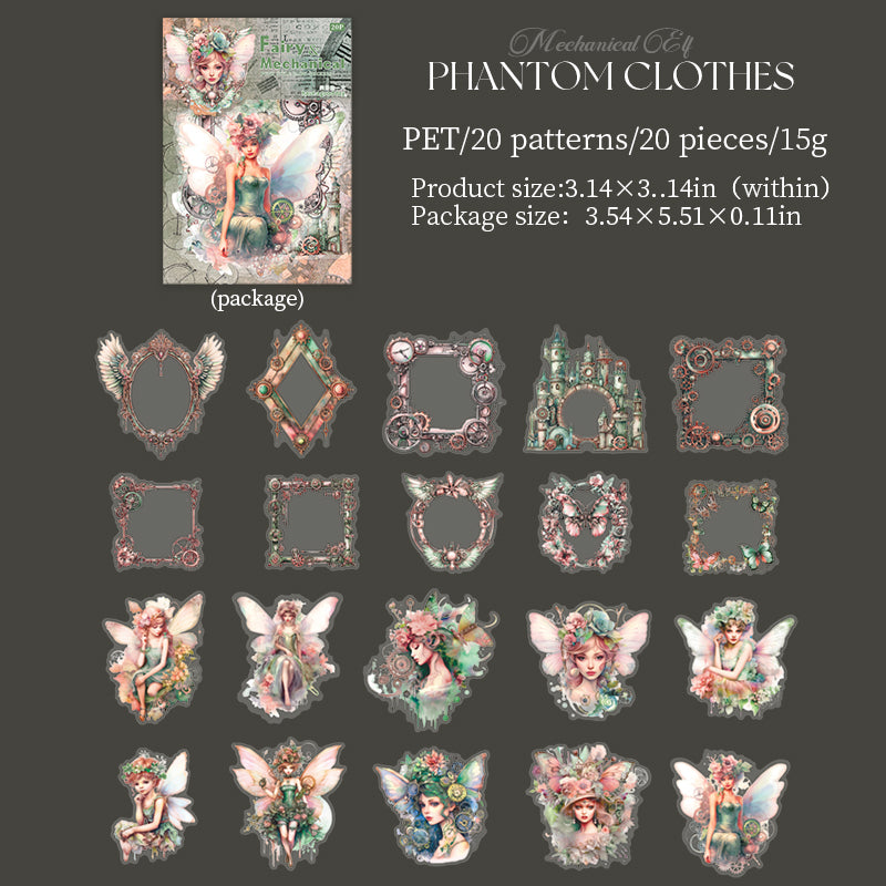 0604 Mechanical Elf PET sticker -20Pcs each pack