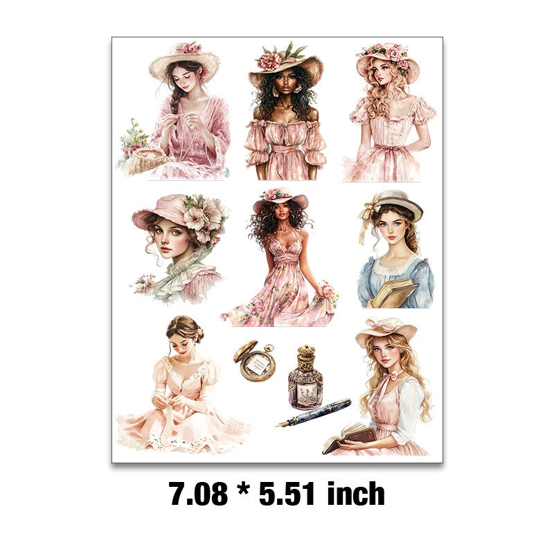 E-169- Victoria Girls Embossed sticker 1 Pcs