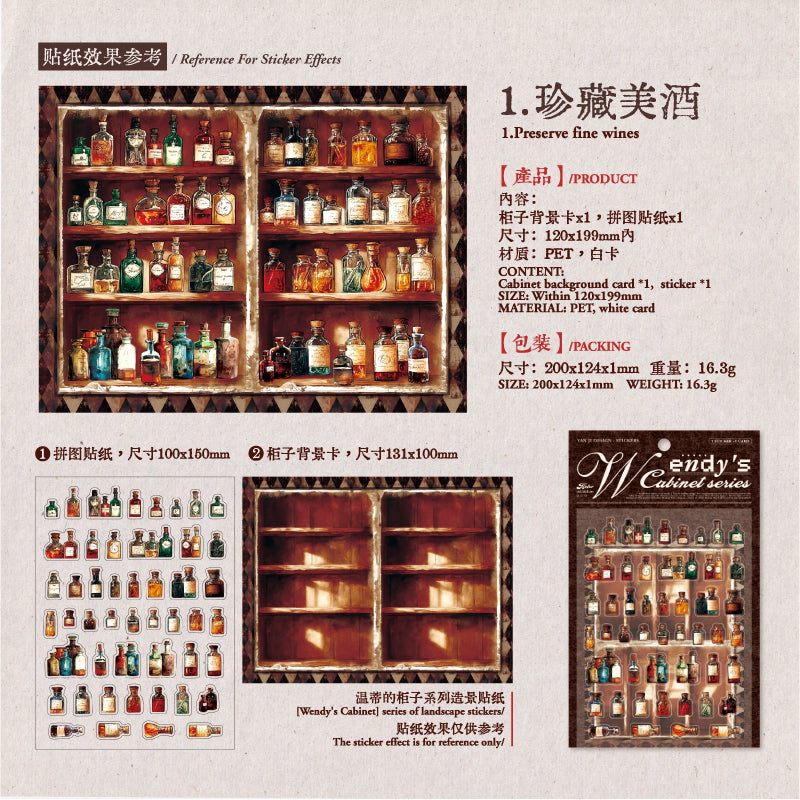 260314 Wendy's Cabinet of landscape Sticker -2Pcs each pack
