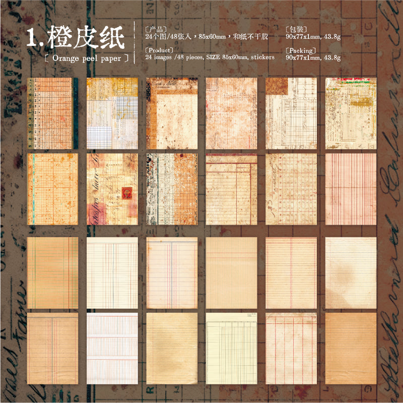 260314 Old Bills Washi Sticker Book -48Pcs each pack