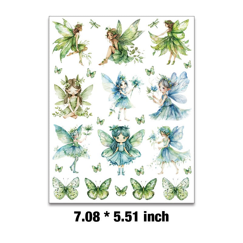 E-199- Green Elf Embossed sticker 1 Pcs