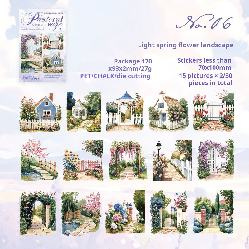 0522 Garden View PET Sticker -30Pcs each pack