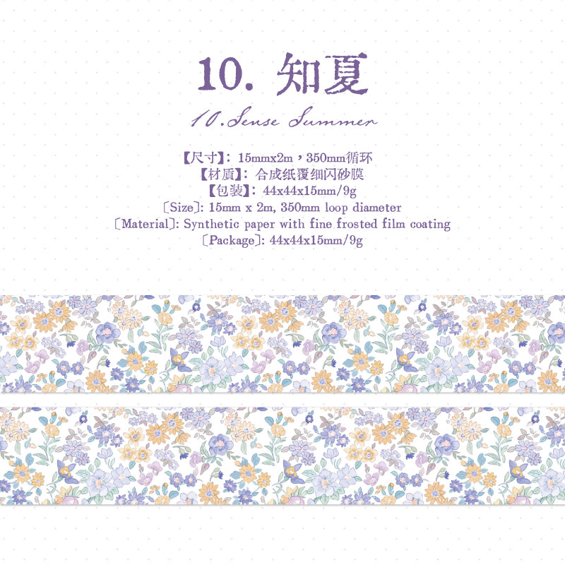 Light Salt Floral Tales Paper Tape (1.5cm x 2m)