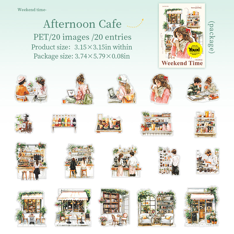 0521 Weekend time PET Sticker -20Pcs each pack