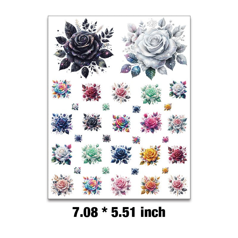 E-65- Rose Collection Embossed sticker 1 Pcs