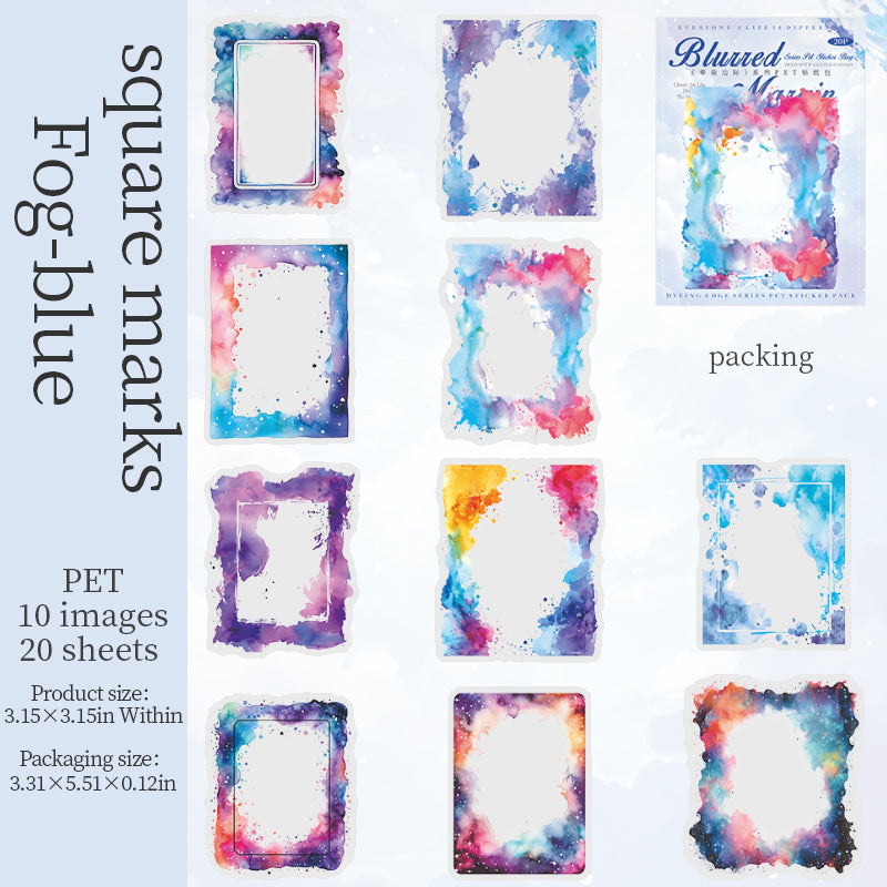 0520 Blurred margin PET Sticker -20Pcs each pack