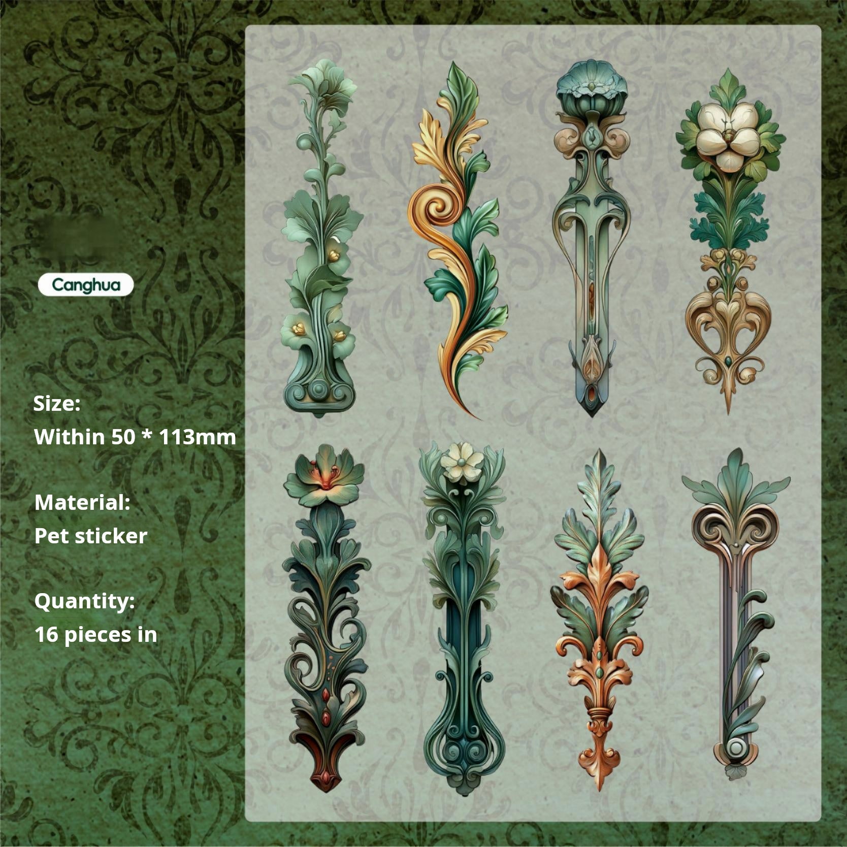 0530 Flourishing flowers PET Sticker -16cs each pack