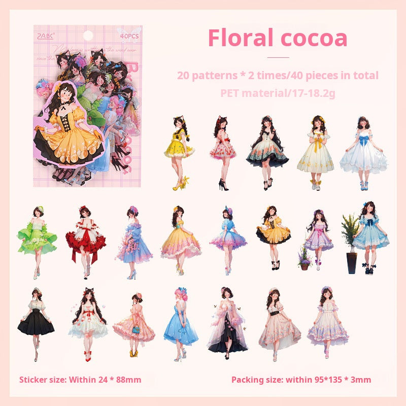 0709 Girls PET sticker -40Pcs each pack