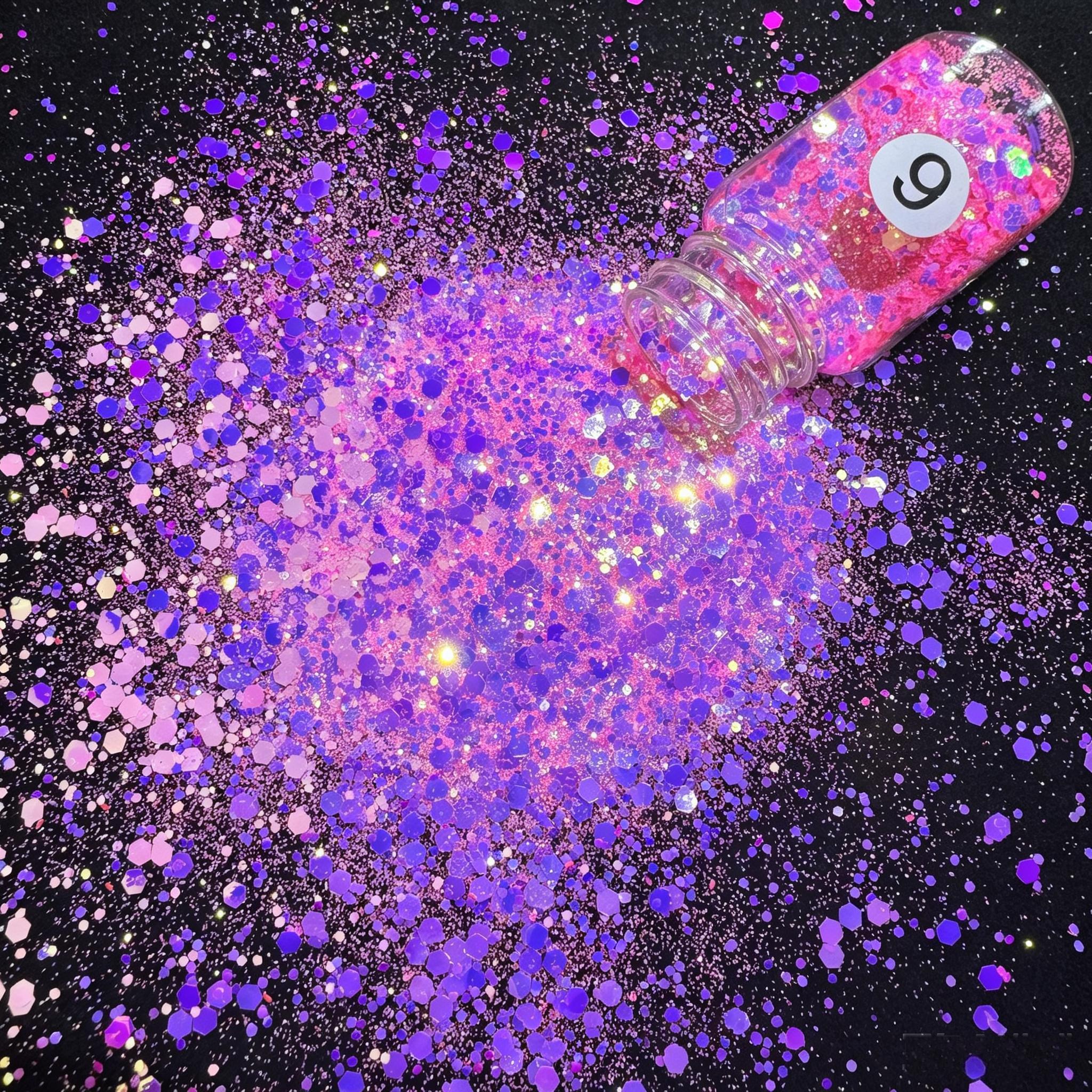 12 Colors Neon Chunky Glitter Set for Journaling & Scrapbooking, Fluorescent Sequins Flakes for Junk Journal, Card Making, DIY Crafts