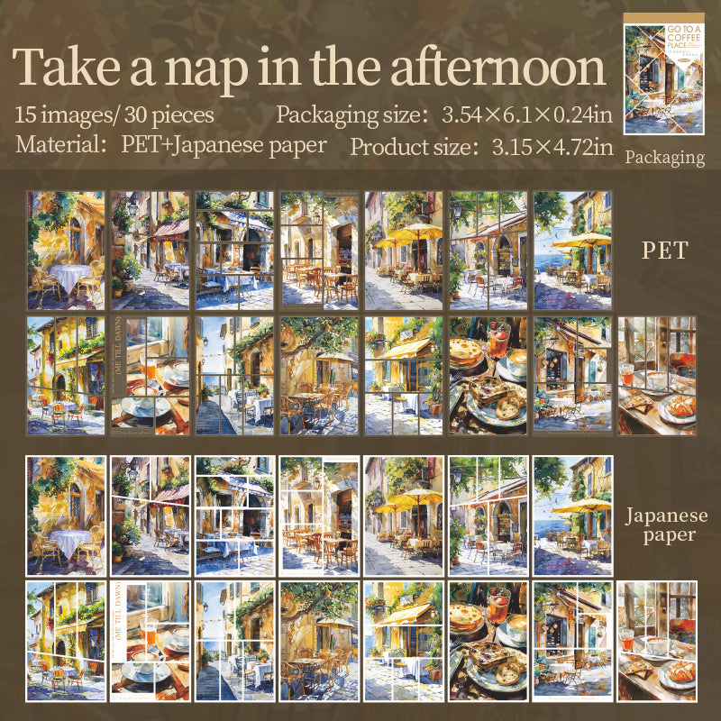 0517 Go to a Coffee place PET Sticker Book -30Pcs each pack