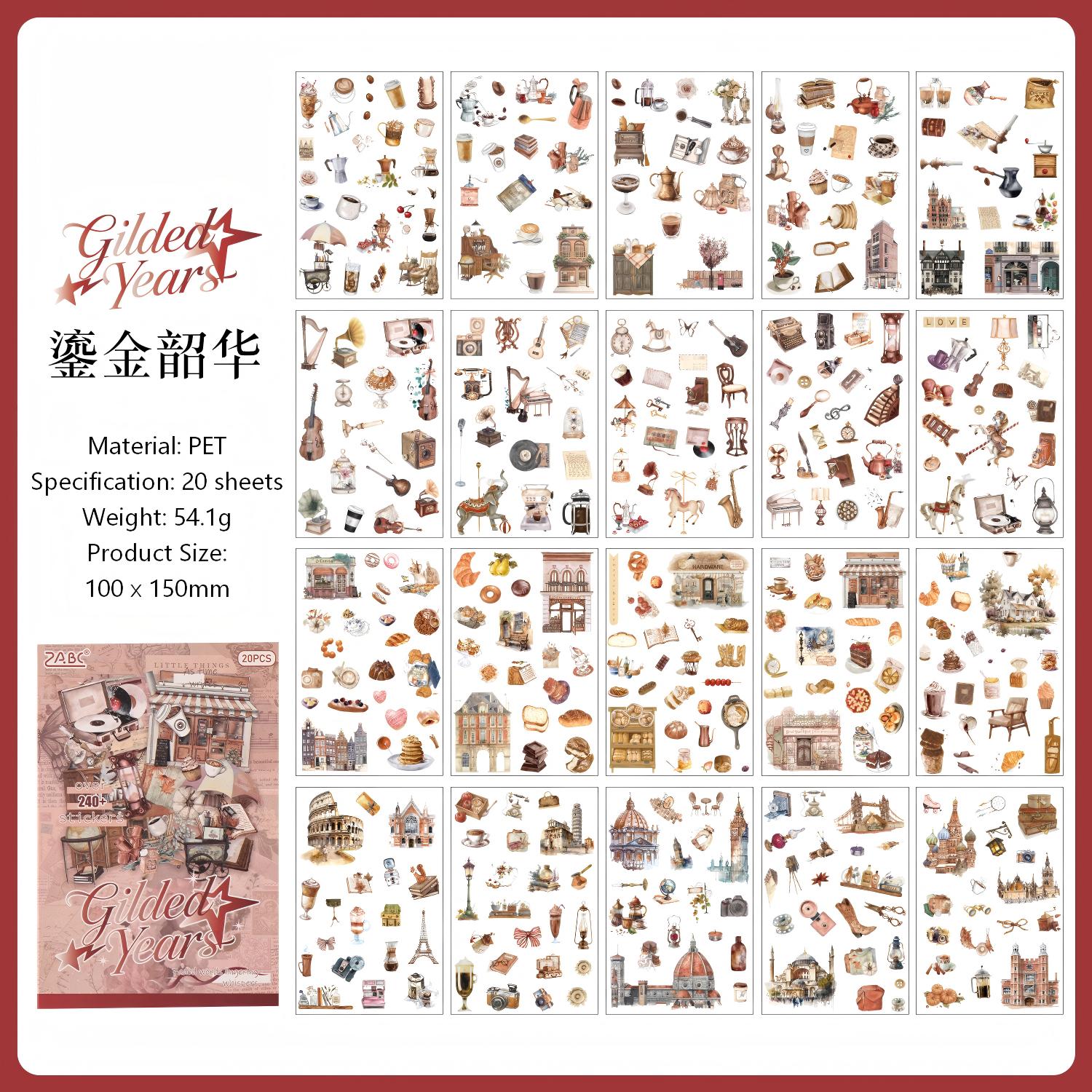 Vintage Chronicles PET Sticker Book -20Pcs each pack