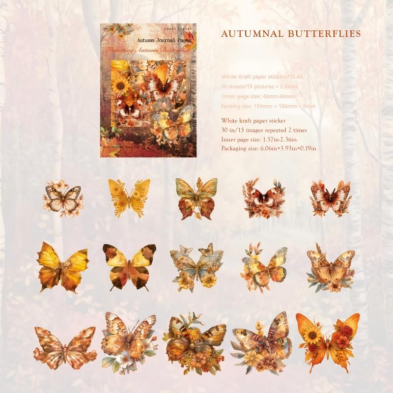 1018 Autumn forest cardstock sticker -30Pcs each pack