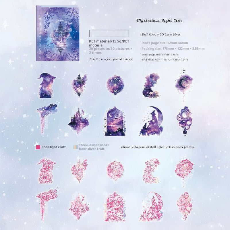 1206 Starry Sky Secret Realm PET sticker -20Pcs each pack