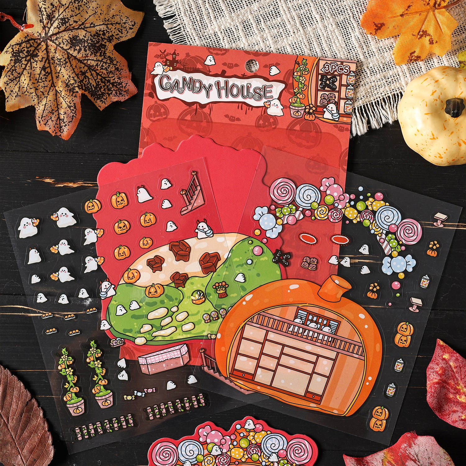 1216 Halloween scene stickers