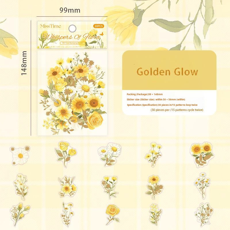 0603 Flowers PET sticker -30Pcs each pack