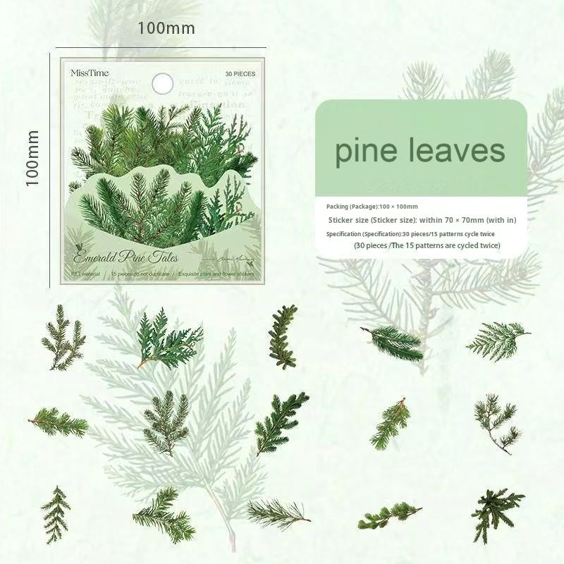 0621 Flower plant PET Sticker -30Pcs each pack
