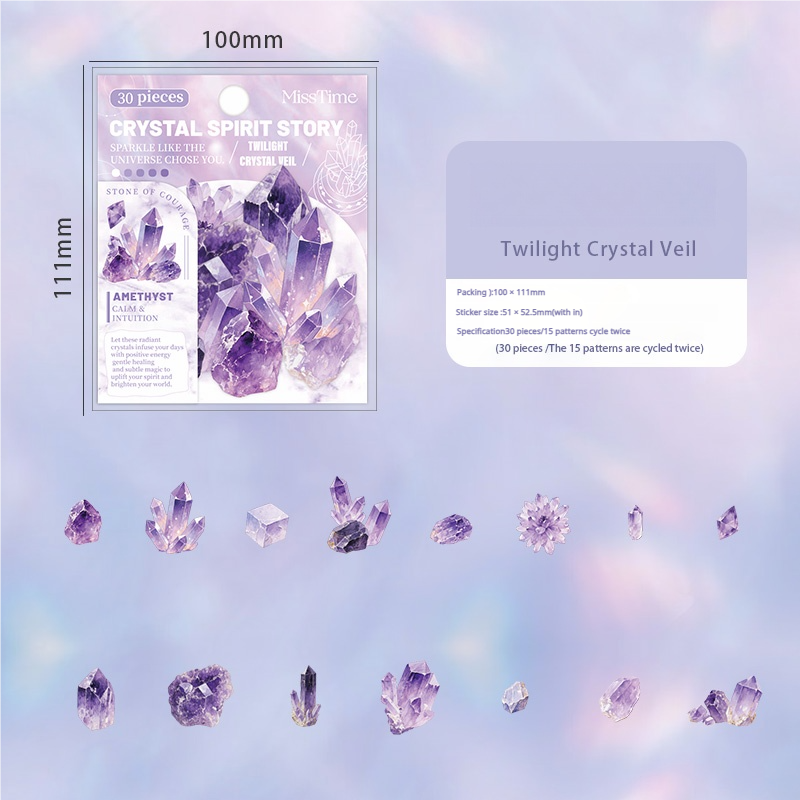 0808 Crystal stone PET Sticker -20Pcs each pack