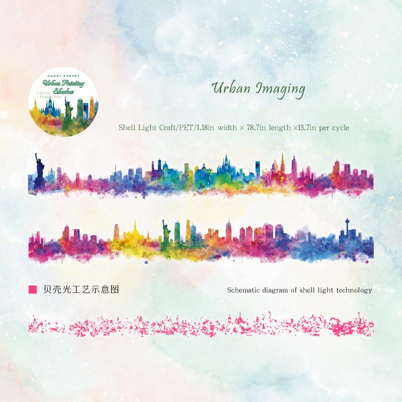 1028 Ice crystal watercolor PET tape -3cm*2m