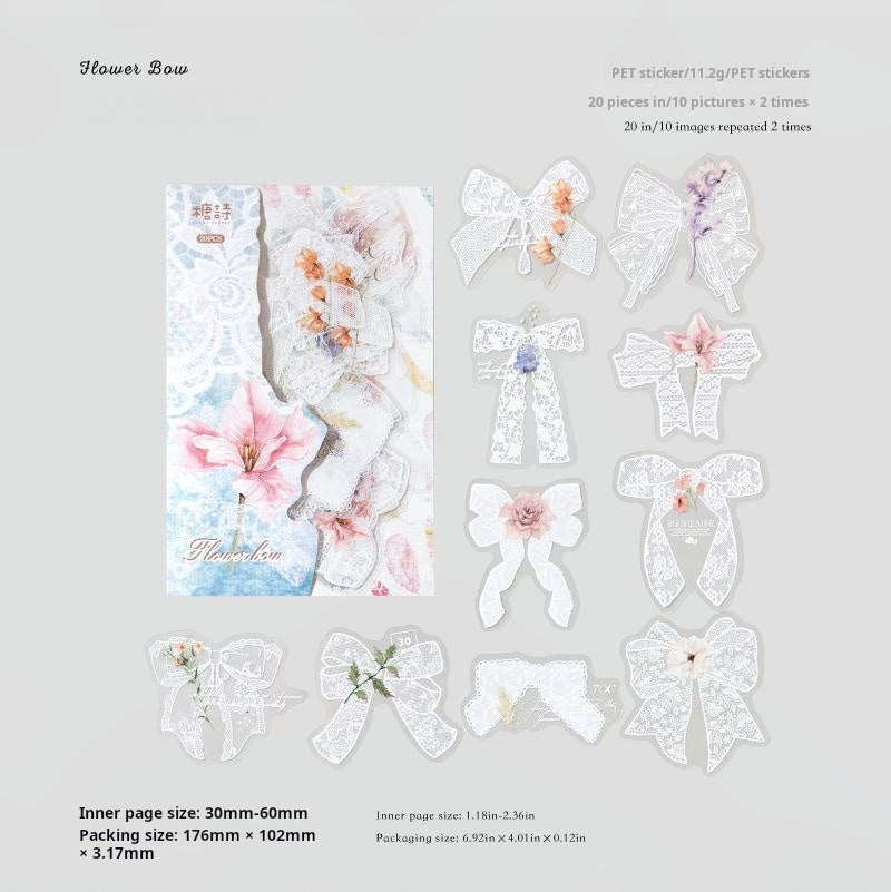 260112 Lace PET sticker -20Pcs each pack