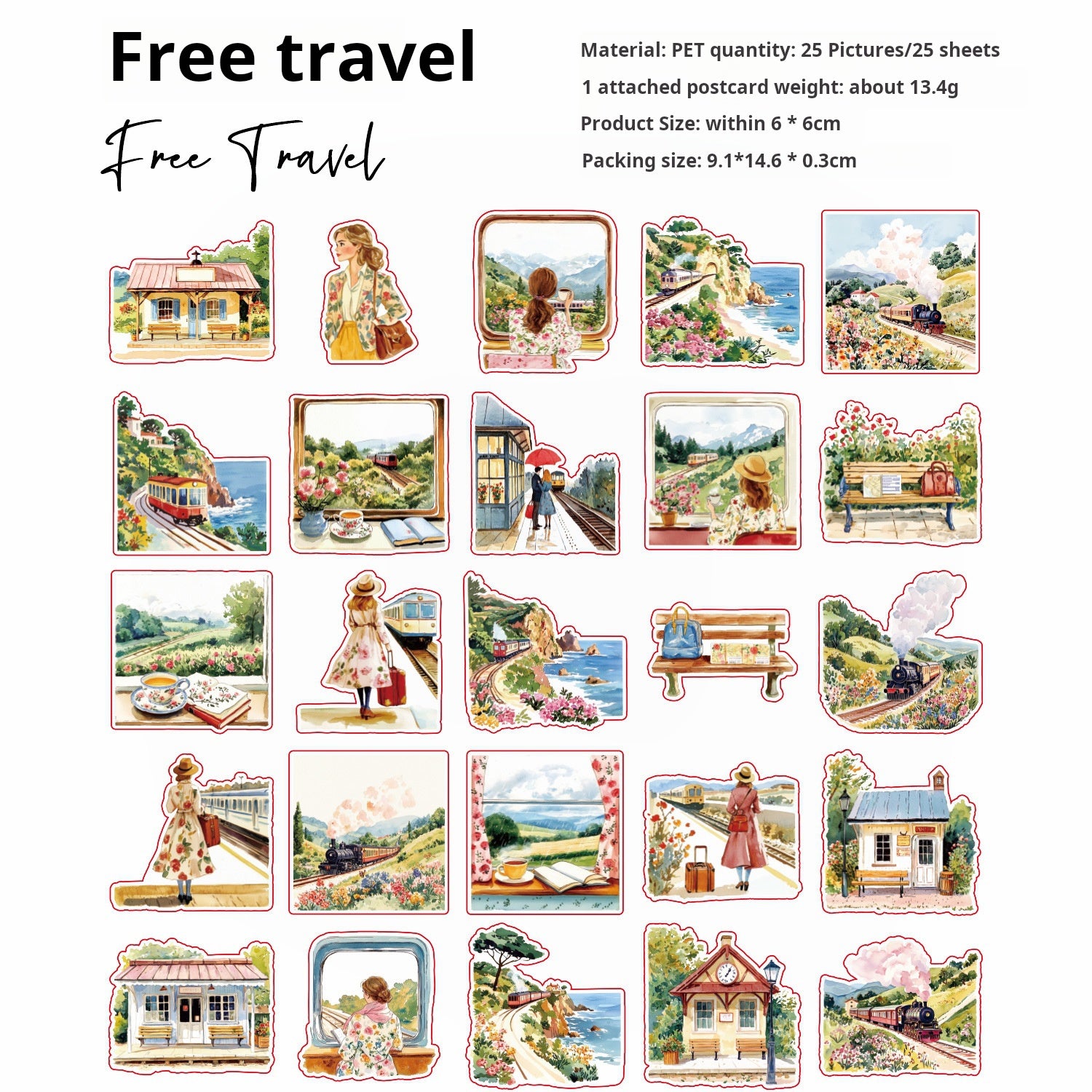 0620 Life notes PET sticker -25Pcs each pack
