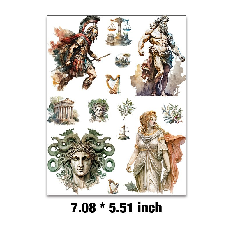 E-114- Ancient greece collection Embossed sticker 1 Pcs