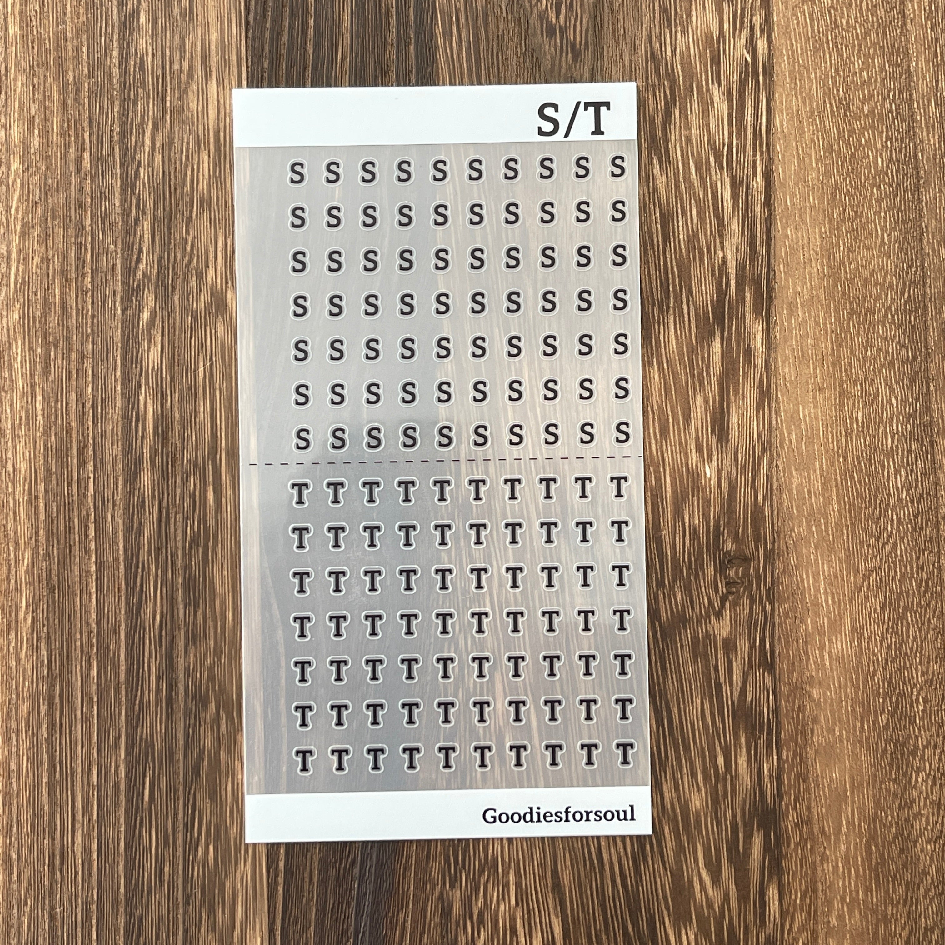 Letter PET stickers *can be stored in A6 binder