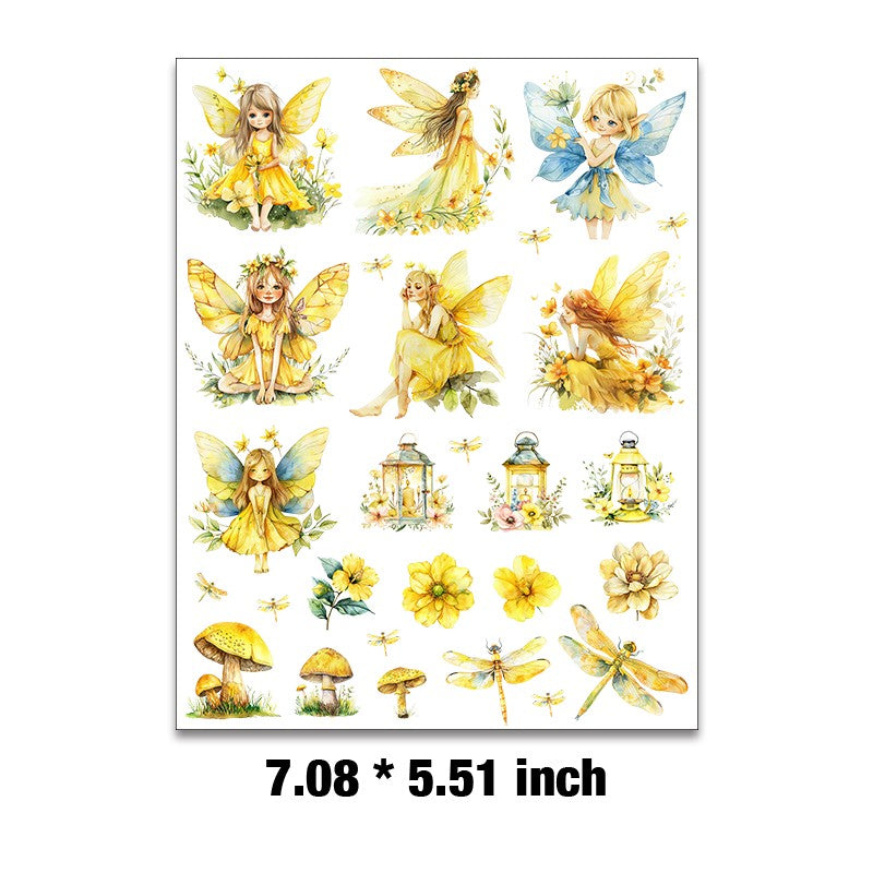 E-198- Yellow Elf Embossed sticker 1 Pcs