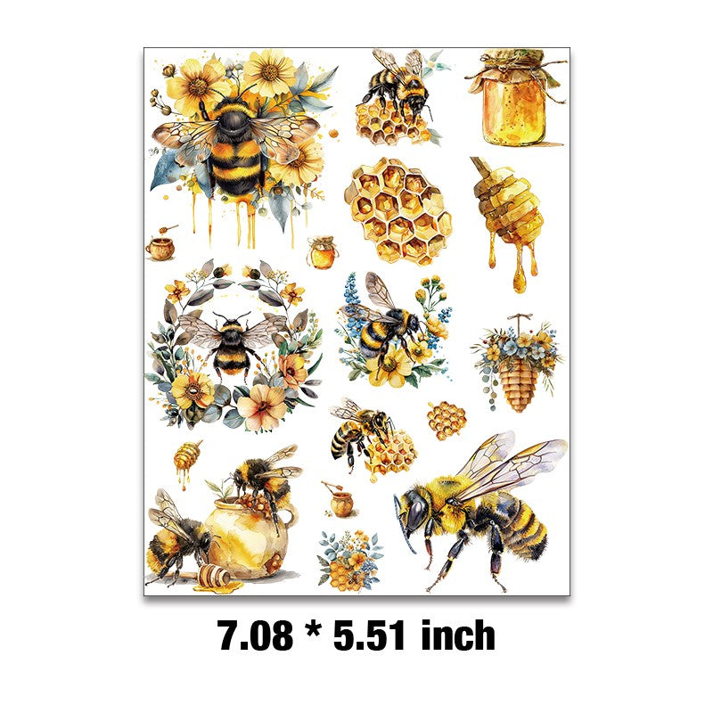 E-122- Bee collection Embossed sticker 1 Pcs
