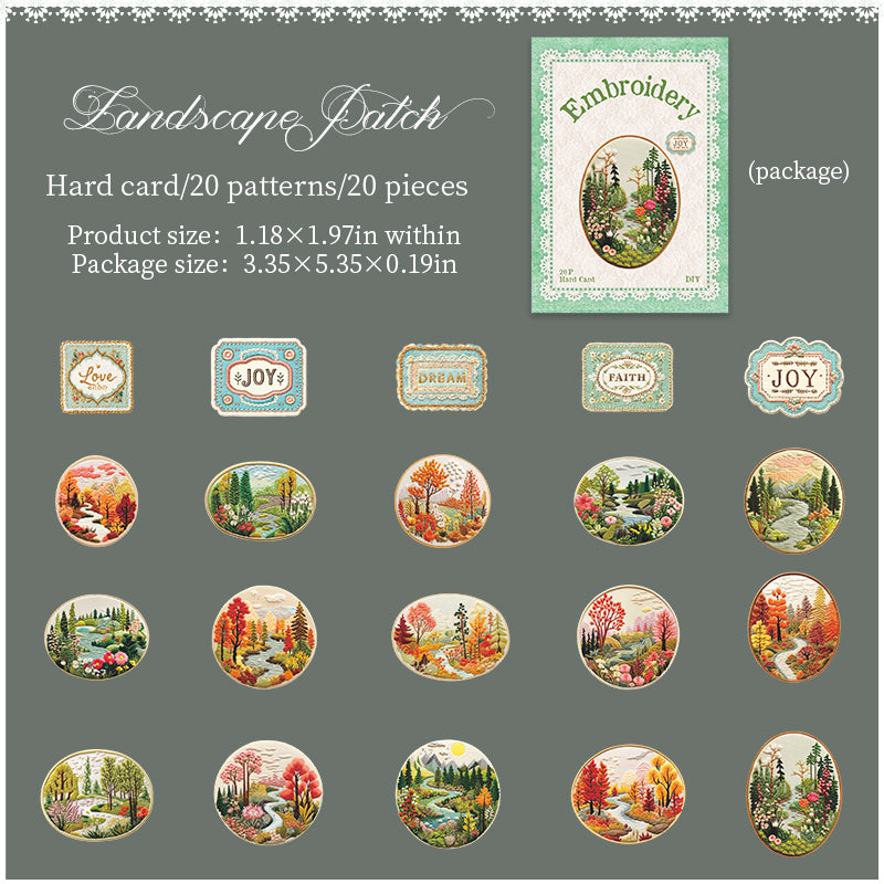 0811 Embroidered patches cardstock Sticker -20Pcs each pack