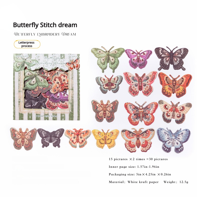 0718 Embroidery Solid sticker -30Pcs each pack