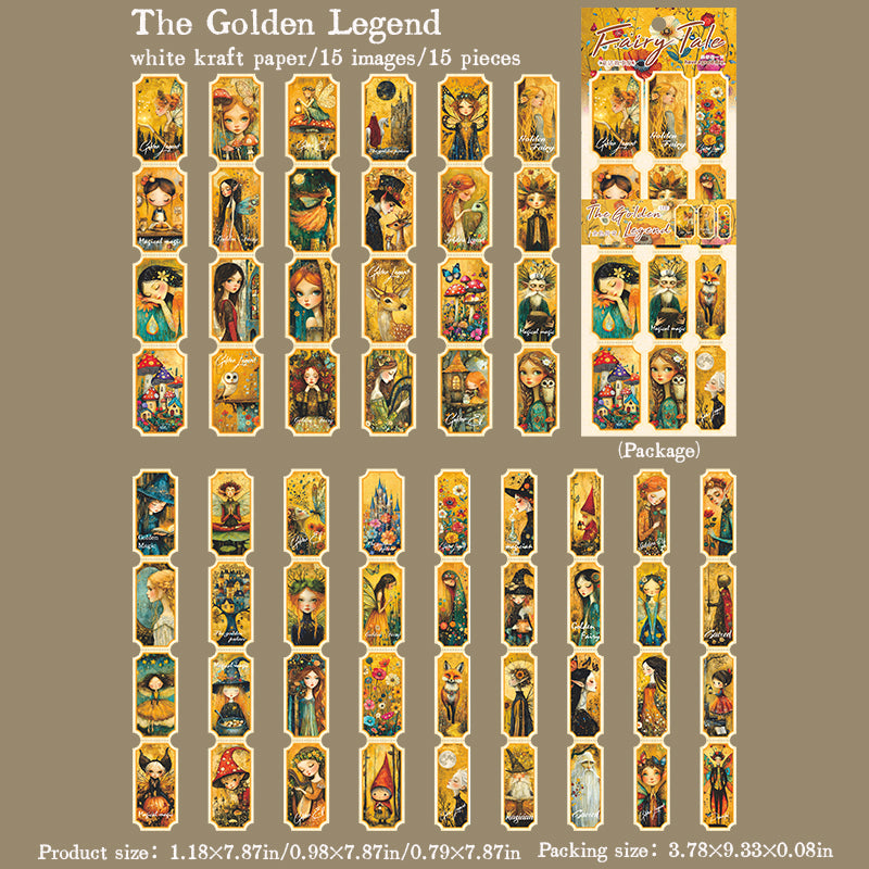 0910 Fairy tales Solid Sticker -15Pcs each pack