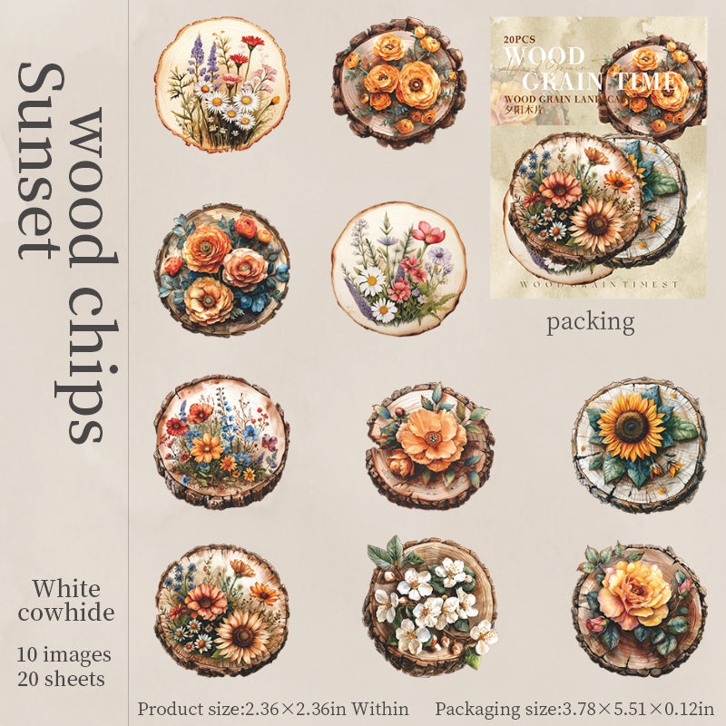 0629 Wooden stake Solid sticker -20Pcs each pack