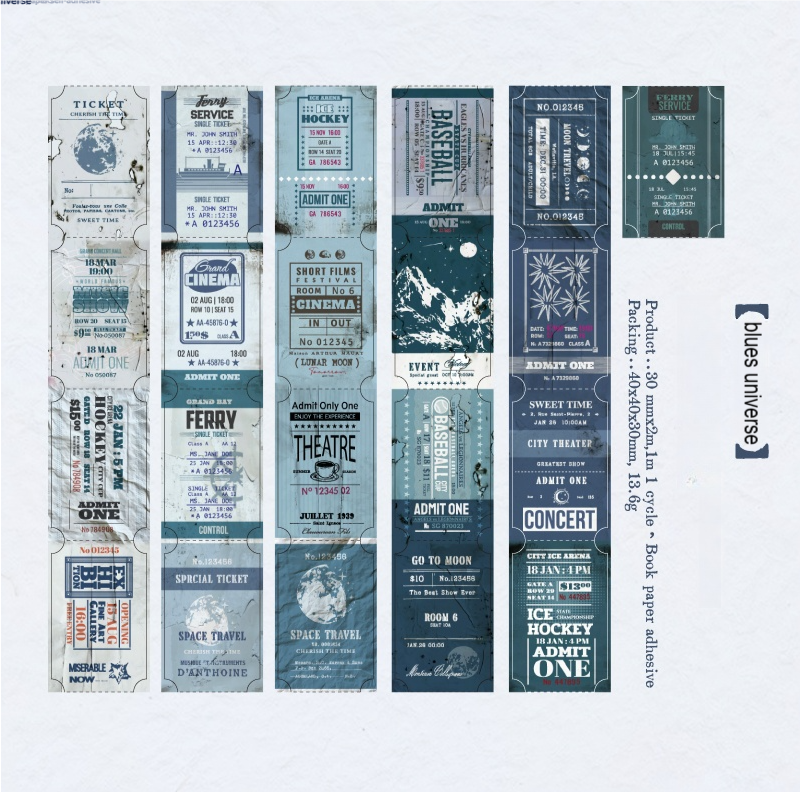 0917 Vintage ticket tape -3cm*2m