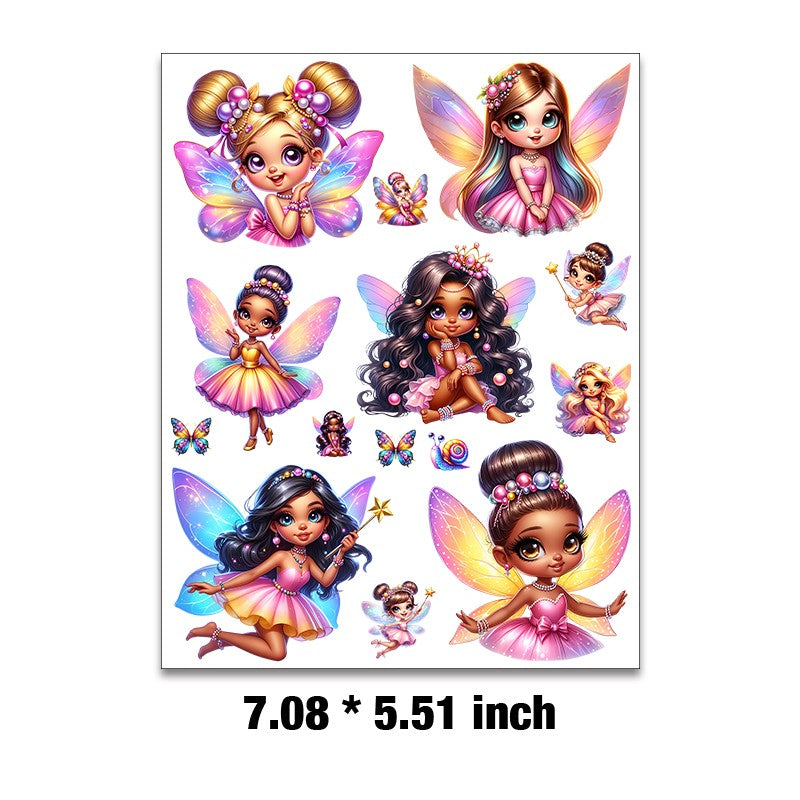 E-164- Elf Embossed sticker 1 Pcs