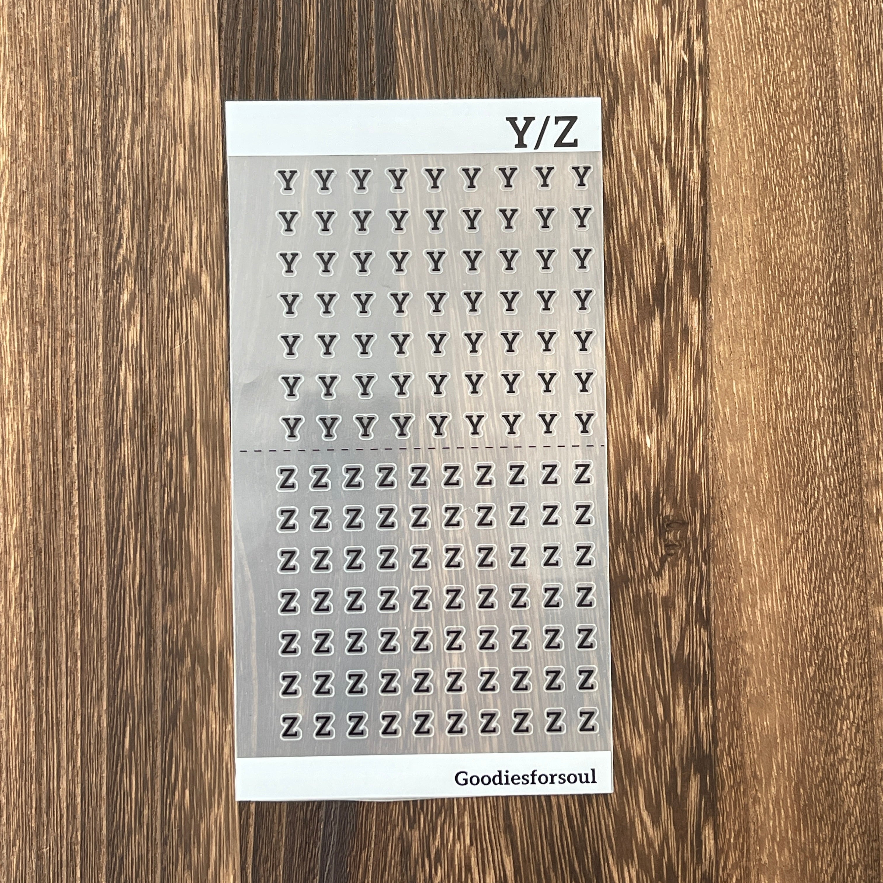 Letter PET stickers *can be stored in A6 binder
