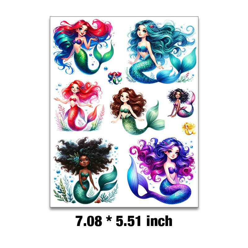E-148- Mermaids Embossed sticker 1 Pcs