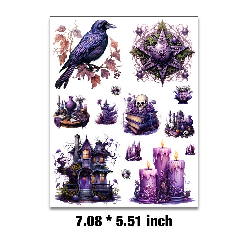 E-154- Purple magic collection Embossed sticker 1 Pcs
