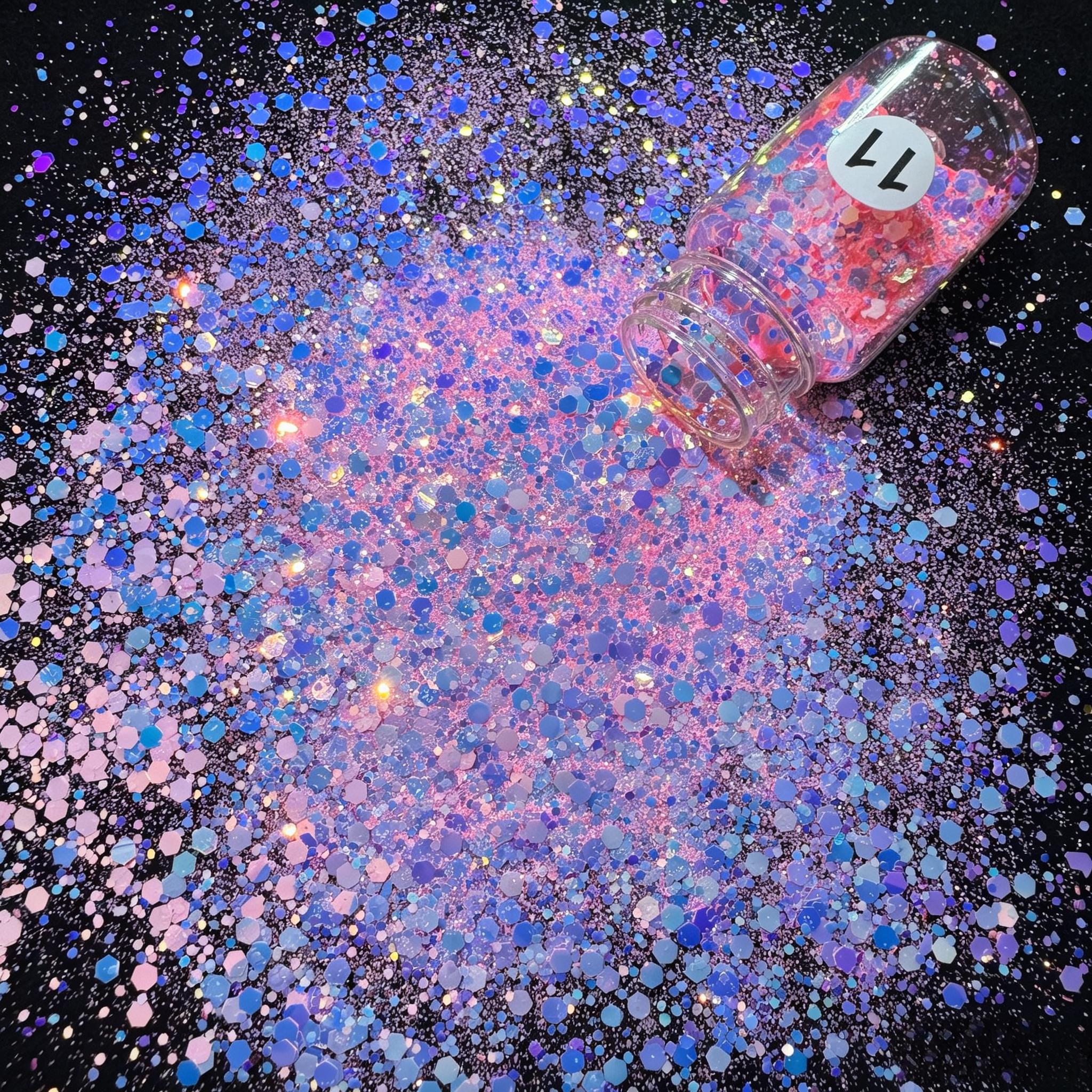12 Colors Neon Chunky Glitter Set for Journaling & Scrapbooking, Fluorescent Sequins Flakes for Junk Journal, Card Making, DIY Crafts