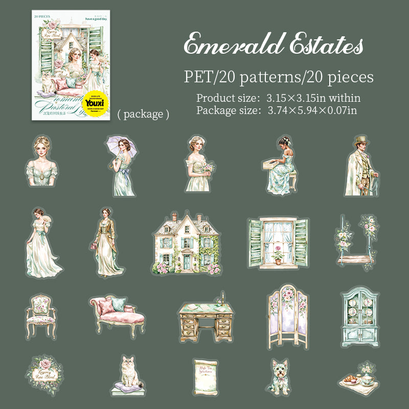 0731 Romantic rural life PET Sticker -15Pcs each pack